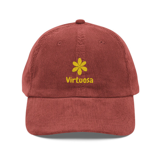 Vintage Embroidered Corduroy Cap - Virtuosa