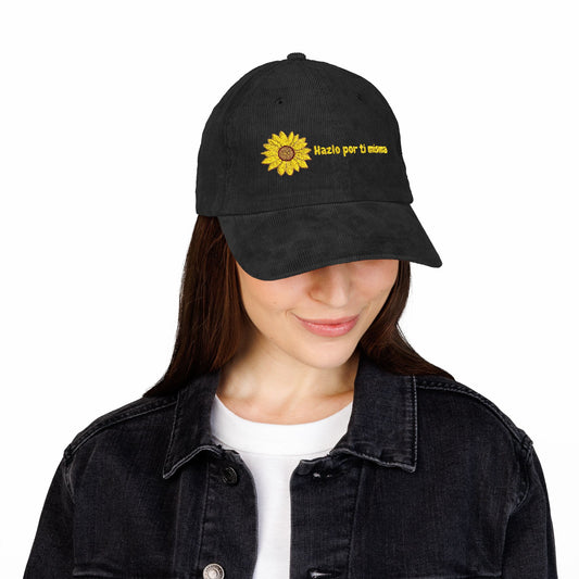 Vintage Sunflower Corduroy Cap - Hazlo por ti misma