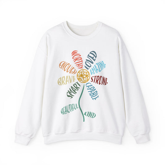 You Are Enough Flower Sweatshirt - Butterfly Sweats